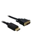 DELOCK kábel Displayport 1.1 male > DVI 24+1 male passzív, 2m, fekete