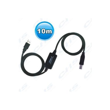 WIRETEK kábel USB Összekötő A-B, 10m, Male/Male Aktív