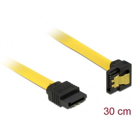 DELOCK kábel SATA 6 Gb/s egyenes-90 fok le 30cm sárga
