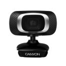   CANYON Webkamera, 1MP, HD 720p, USB2.0, Forgatható, fekete-ezüst - CNE-CWC3N