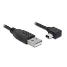   DELOCK kábel USB-A male > USB mini-B male 90 fokos bal 1m