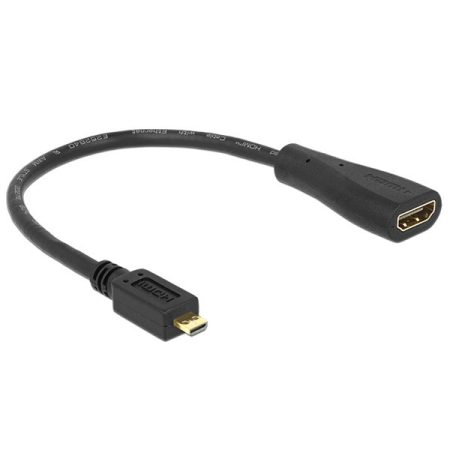 DELOCK kábel HDMI Micro-D male > HDMI-A female 23cm