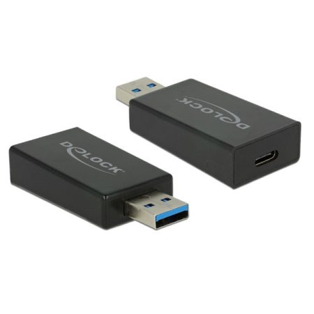 Delock Átalakító USB 3.1 Gen 2 A csatlakozódugó > USB Type-C csatlakozóhüvely, aktív fekete