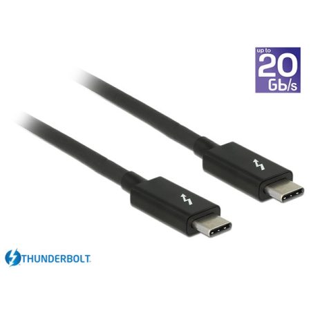 DELOCK kábel Thunderbolt 3 USB-C male / male összekötő passzív 5A 1m fekete