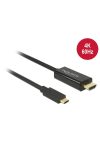 DELOCK kábel USB Type-C male > HDMI male (DP Alt Mode) 4K 60Hz 1m fekete