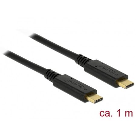DELOCK kábel USB 3.1 Gen 2 Type-C male / male összekötő 1m PD 3A E-Marker