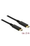 DELOCK kábel USB 3.1 Gen 1 Type-C male / male összekötő 2m PD 3A E-Marker