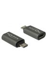 DELOCK Átalakító USB 2.0 Micro-B male > USB 2.0 Type-C female antracit