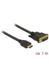 DELOCK kábel HDMI male > DVI 24+1 male kétirányú 1m