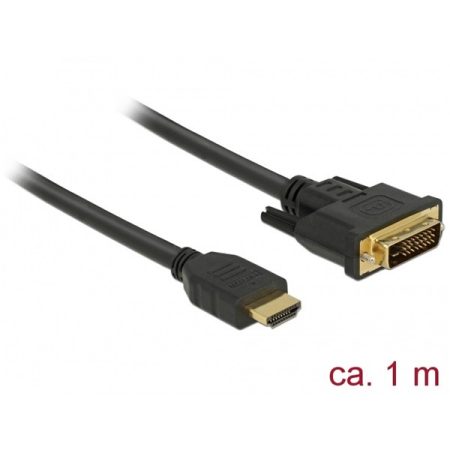 DELOCK kábel HDMI male > DVI 24+1 male kétirányú 1m