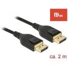   DELOCK kábel DisplayPort male / male összekötő 8K 60Hz tanúsítvánnyal 2m