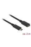 DELOCK kábel USB 10 Gbps Type-C male / female hosszabbító 2m 4K PD 60W