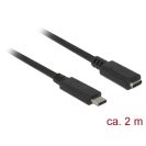   DELOCK kábel USB 10 Gbps Type-C male / female hosszabbító 2m 4K PD 60W