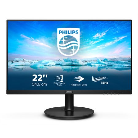 PHILIPS VA monitor 21.5" 221V8LD, 1920x1080, 16:9, 25cd/m2, 4ms, VGA/DVI/HDMI
