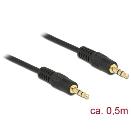 DELOCK kábel Stereo jack 3.5mm 3 pin male / male összekötő 0.5m