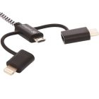 SANDBERG Töltőkábel, Lightning+MicroUSB+USB-C 1m