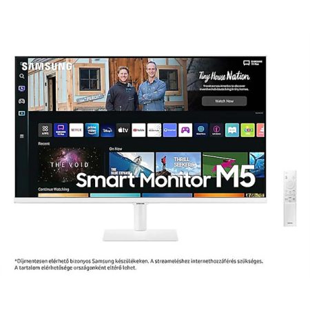 SAMSUNG SMART VA monitor 32" M5, 1920x1080, 16:9, 250cd/m2, 4ms, 2xHDMI/2xUSB/WiFi/Bluetooth, hangszóró, Fehér