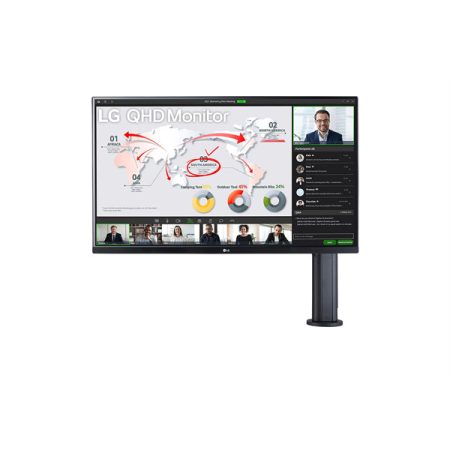 LG IPS monitor 31.5" 32QP880, 2560x1440, 16:9, 350cd/m2, 5ms, 2xHDMI/DisplayPort/USB-C/USB, hangszóró, Pivot
