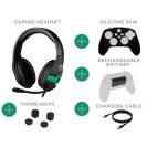   KONIX - MYTHICS Xbox Series S/X Gamer csomag (Fejhallgató + Töltő kábel + Szilikon Tok + Thumb Grips + Aksi), Fekete
