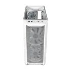 COOLER MASTER Ház Midi ATX HAF 500 ARGB + 4db Ventilátor, Tápegység nélkül, Üvegfalú, fehér