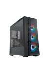 COOLER MASTER Ház Midi ATX MasterBox 520 + 3db Ventilátor + HUB, Tápegység nélkül, Üvegfalú, fekete