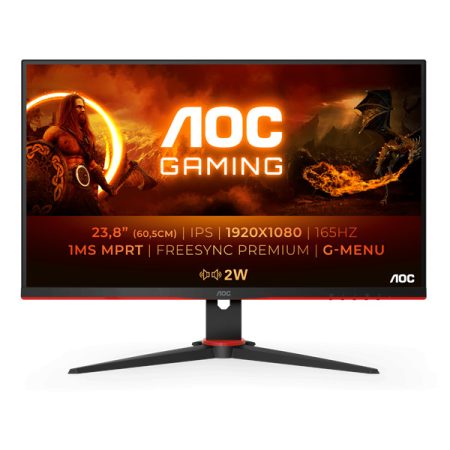 AOC Gaming 165Hz IPS monitor 23.8" 24G2SPAE/BK, 1920x1080, 16:9, 300cd/m2, 1ms, VGA/2xHDMI/DisplayPort, hangszóró