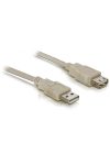 DELOCK kábel USB 2.0 Type-A male / female hosszabbító 3m bézs