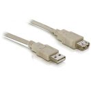   DELOCK kábel USB 2.0 Type-A male / female hosszabbító 3m bézs