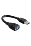 DELOCK kábel USB 3.0 Type-A male / female hosszabbító 15cm fekete