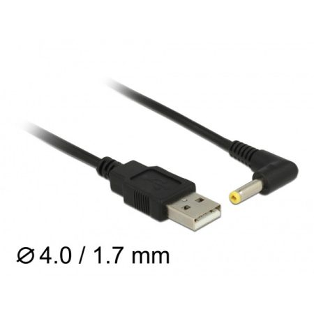 DELOCK tápkábel USB > DC 4.0 x 1.7mm male 90 fokos 1.5m