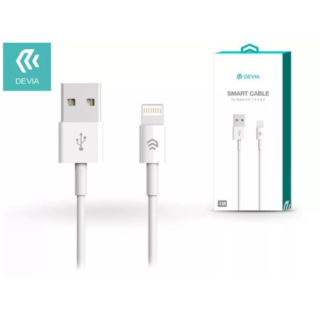 DEVIA APPLE IPHONE LIGHTNING USB TÖLTŐ- ÉS ADATKÁBEL 1 M-ES VEZETÉKKEL - SMART CABLE LIGHTNING - WHITE