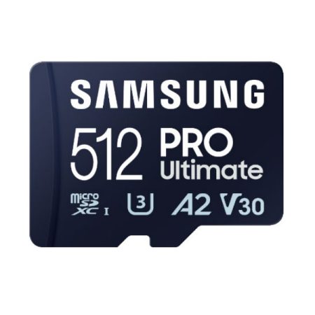 SAMSUNG Memóriakártya, PRO Ultimate with Reader 512GB, Class 10, V30, A2, Grade 3 (U3), R200/W130, +Adapter