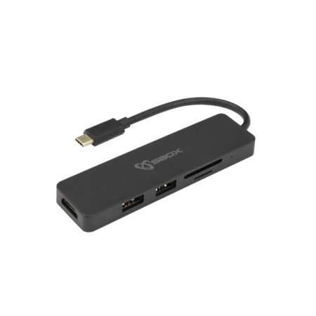 SBOX Dokkoló TCA-51, ADAPTER USB TYPE-C -> HDMI/USB-3.0/SD+TF - 5in1
