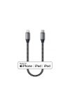 Satechi USB-C - lightning kábel (MFI), szőtt, 25cm - Space Grey