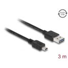   DELOCK kábel EASY-USB 2.0 Type-A male > USB 2.0 Type Mini-B male 3m fekete