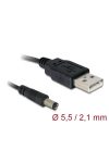 DELOCK Tápkábel USB > DC 5.5 x 2.1mm male 1m