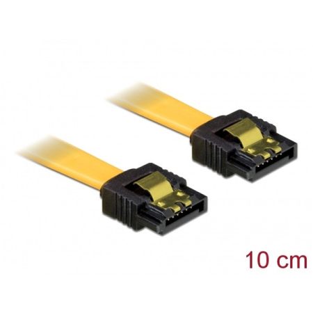 DELOCK kábel SATA 3 Gb/s egyenes 10cm sárga