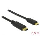   DELOCK kábel USB 2.0 Type-C male > USB 2.0 Type Micro-B male 0.5m fekete