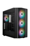 COOLER MASTER Ház ATX MasterBox 600, 4db ARGB Ventilátor, Tápegység nélkül, Üvegfalú, fekete