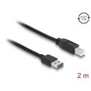   DELOCK kábel EASY-USB 2.0 Type-A male > USB 2.0 Type-B male 2m fekete