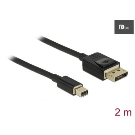 DELOCK kábel Mini DisplayPort > DisplayPort 8K 60Hz tanúsítvánnyal 2m