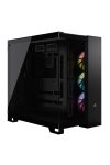 CORSAIR Ház iCUE LINK 6500X RGB, 3x iCUE LINK RX120 RGB Ventilátor, Tápegység nélkül, Edzett Üveg, fekete