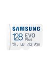 SAMSUNG Memóriakártya, EVO Plus microSDXC kártya ,128GB, UHS-1, U3, V30, A2, + SD Adapter, R160/W