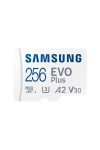 SAMSUNG Memóriakártya, EVO Plus microSD kártya (2021) 256GB, CLASS 10, UHS-1, U3, V30, A2, + Adapter, R160/W