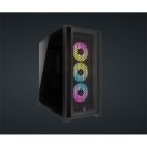   CORSAIR Ház iCUE 5000D RGB AIRFLOW, 3xAF120 RGB Ventillátorral + iCUE Kontroller, Tápegység nélkül, Edzett Üveg, fekete