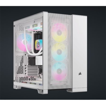 CORSAIR Ház 6500D AIRFLOW Dual Chamber, Tápegység nélkül, Edzett Üveg, fehér