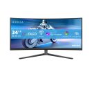   Philips EVNIA Ívelt Gaming OLED monitor 34", 34M2C6500/00 3440x1440, 21:9, 0,03ms, 2xHDMI/DP/4xUSB, áll. mag., Ambiglow